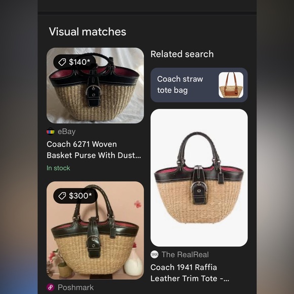 Vintage Coach Black and Tan Woven Tote Bag - Picture 14 of 14